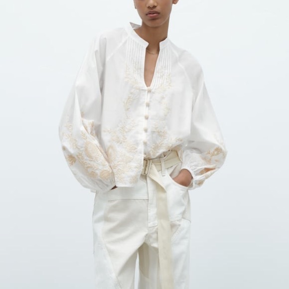 Zara Tassle Embrioded Shirt